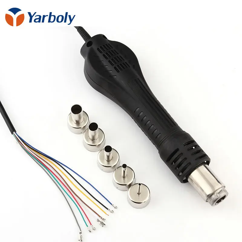 

Portable Hot Air Gun BGA Rework Solder Station Hot Air Blower Heat Gun Handle FOR 858 8858 858D 878A 878+5pcs Bag Nozzles