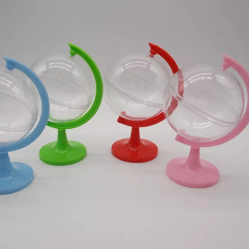 

6PC Transparent Plastic Tray Candy Bag Globe Shape Can Open Wedding Favors Gift Box Package Birthday Party Favor Bags