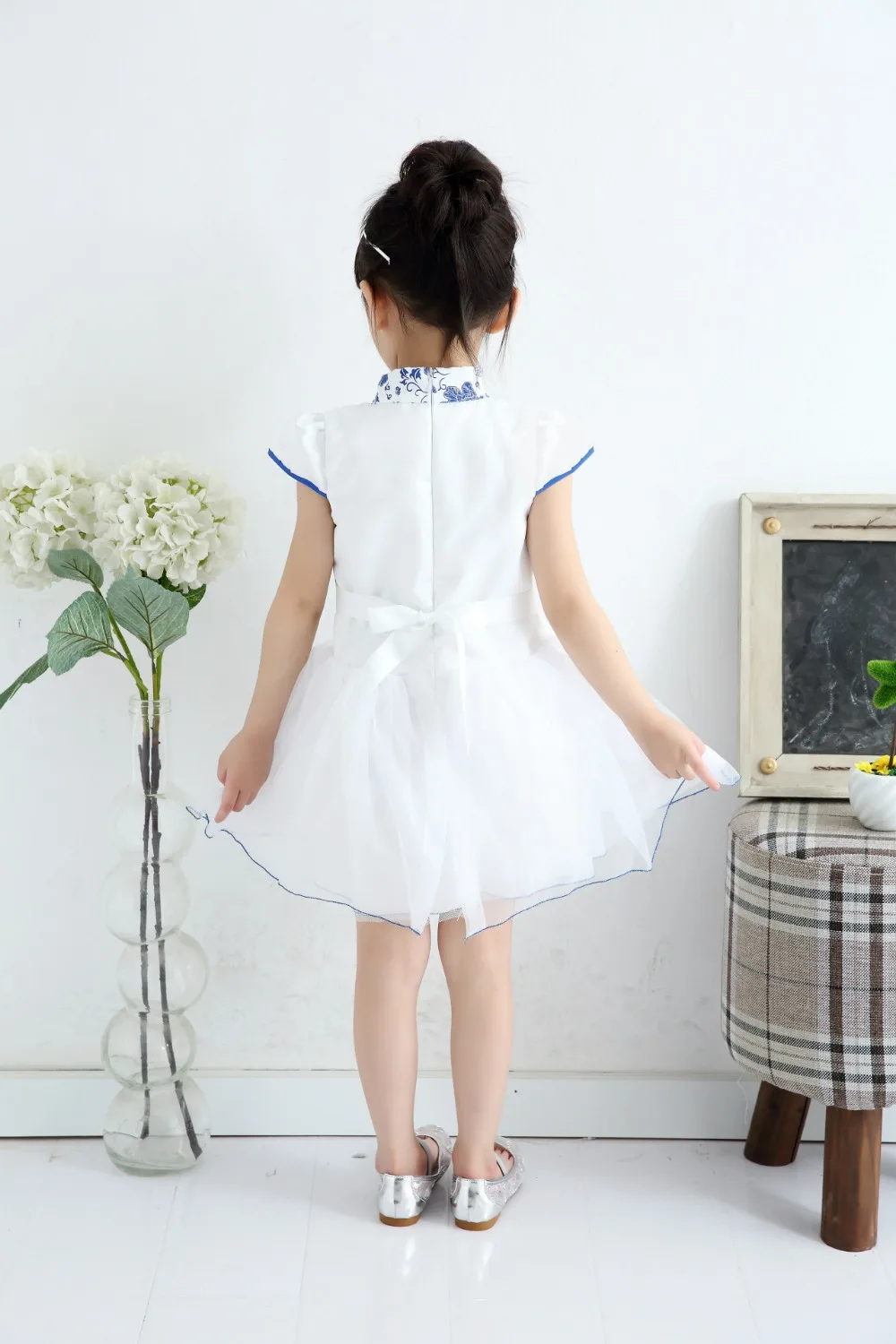 JaneyGao/Коллекция 2019 года, летнее платье с цветочным узором для девочек, детское праздничное платье в китайском стиле, новое модное милое