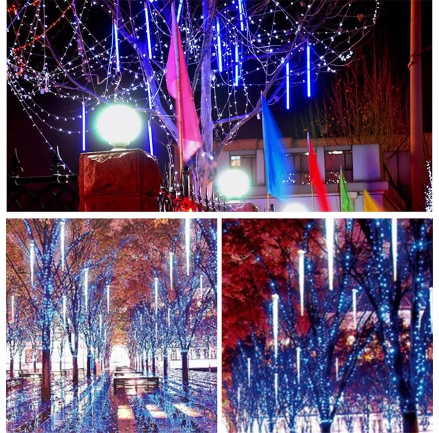 Coversage рождественские уличные огни сказочная светодиодная гирлянда 50 см метеоритный душ трубы Рождественская елка огни наружная светодиодная гирлянда