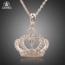 Австрийская Подвеска из горного хрусталя AZORA queen's Crown цвета розового золота Stellux TN0095