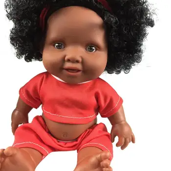 

shaunyging # 5001 10inch African Baby Doll Intellectual Children Movable Joint Doll Toy Doll Best Gift Toy