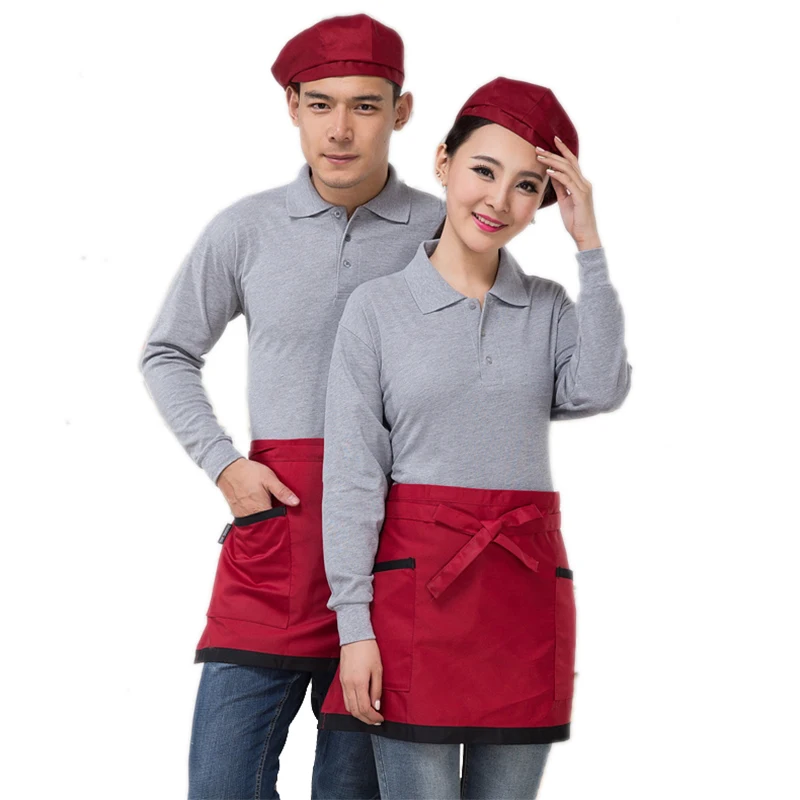 

Chef Cooking Half Waist Apron With Pockets Restaurant Bar Kitchen Waist Apron Pinafore Waiter Chef Apron For Men Women