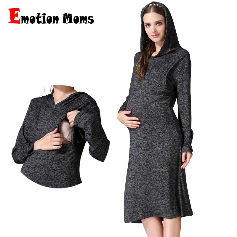 

Emotion Moms Maternity Clothes Pregnancy Dress Fashion Breastfeeding Dress for Pregnant Women clothing Soft Autumn Nursing Dress