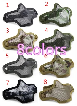 

8colors Tactical Single Belt protective mask half-face Mask Cosplay Outdoor Hood WarGame Airsoft Hunting Army Masks