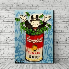 Alec Monopolies Tomato Soup Canvas Painting Print Living Room Home Decor Modern Wall Art Oil Painting Poster Pictures Artwork HD
