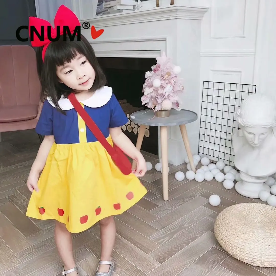 

CNUM Summer Kids Baby Floral Princess Dress 1-6Y with Bags As Gifts