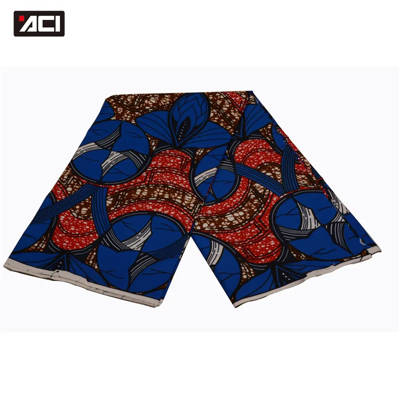 

ACI New Veritable Wax Block Prints Fabric 6 Yards/Piece Tissu Africain Dutch Wax African Ankara Fabric Polyester Sewing Material