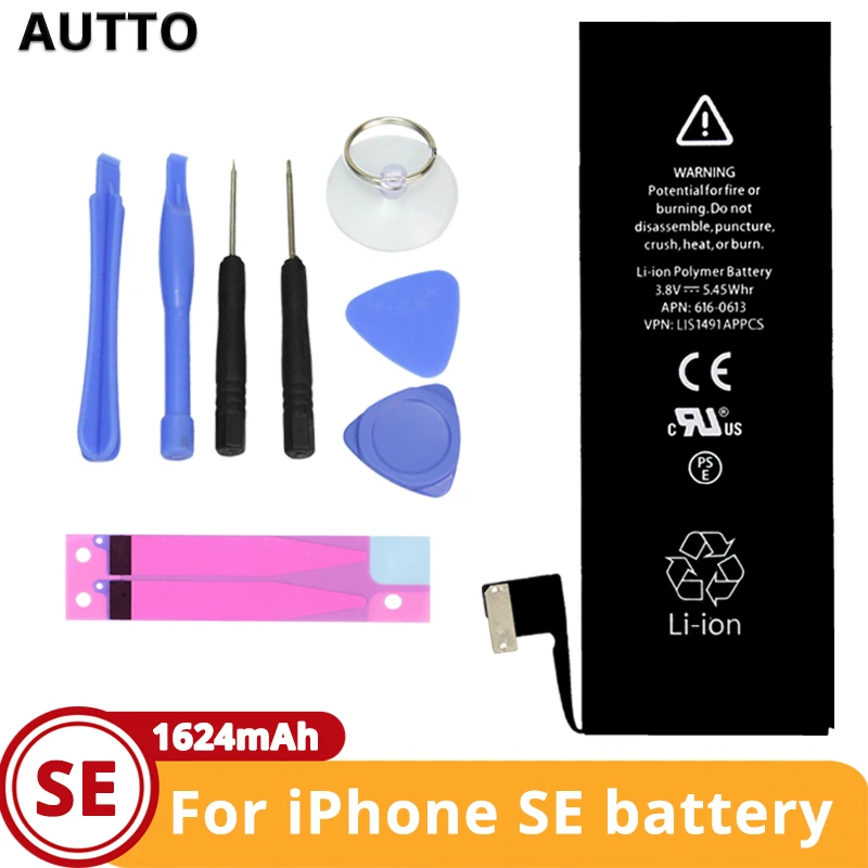 

Brand new original quality 1624mAh lithium ion built-in battery, replace iphone For 5SE battery and repair tools + free tool gif