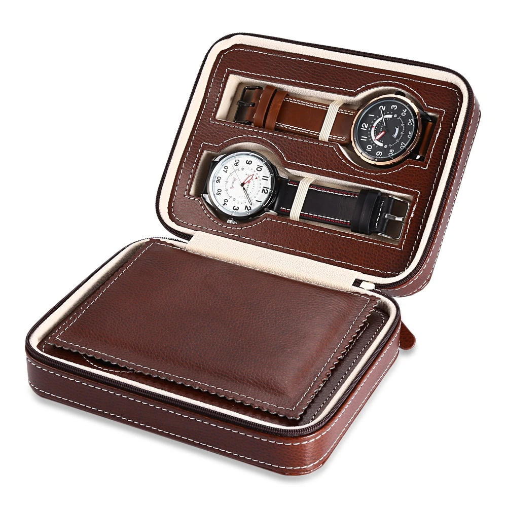 Органайзер для часов 4 ячейки|caixa para relogio|watches storage casewatch box |