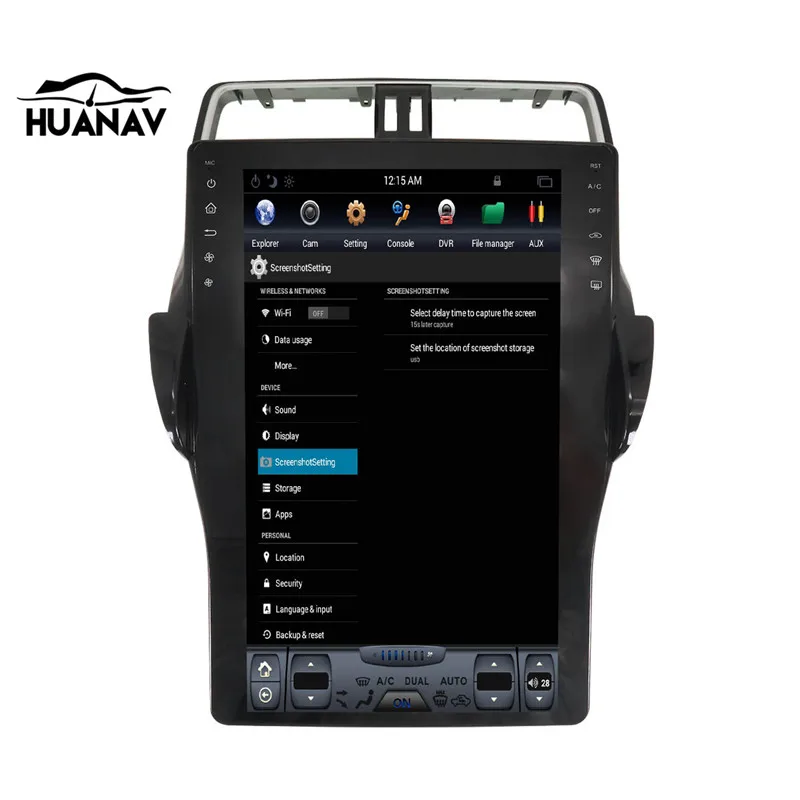 Cheap Supper Tesla style Car GPS Navigation Head Unit Android6.0 Car DVD player GPS navigation for TOYOTA Land Cruiser Prado 150 2018 8