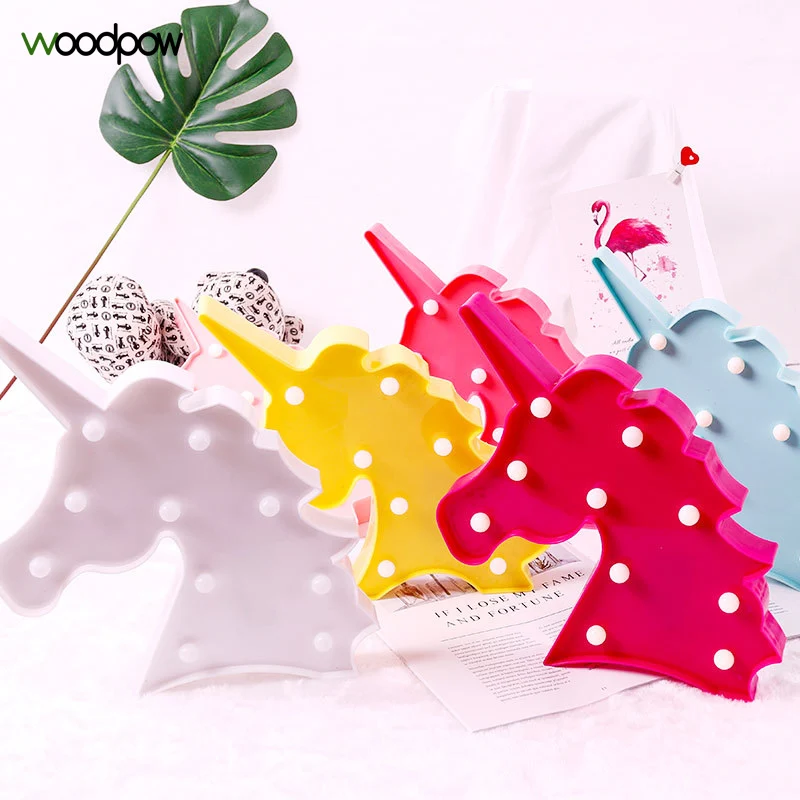 Новые экзотические светильник Единорог LED голова ночной Светильник 3D красочные