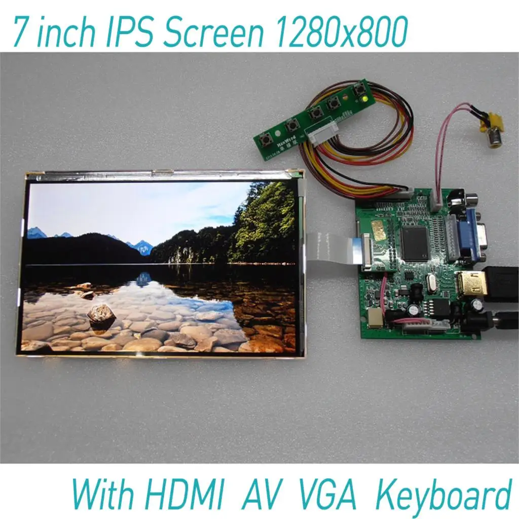 7 дюймов 1280*800 Raspberry Pi 3 IPS Экран с HDMI VGA AV USB Дисплей ЖК-дисплей модуль для автоматического вид сзади автомобиля Камера мониторы