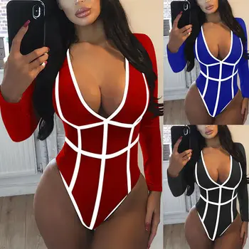 

Hirigin 2019 Brand New Summer Women Ladies One Piece Jumpsuit V-Neck Sexy Sleeveless Clubwear Bodysuit Party Bodycon Trousers