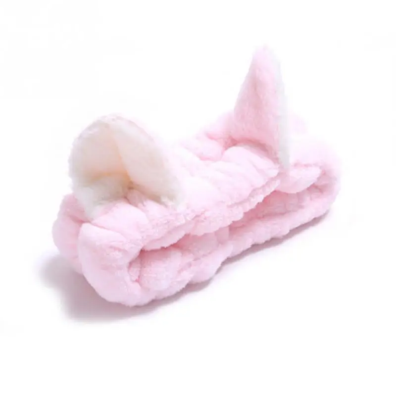 Повязка для волос, полотенце, милое мягкое полотенце, повязка для волос, повязка для ванны, макияж, милая повязка для волос - Цвет: Pink