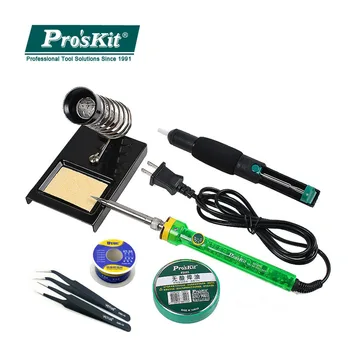 

Pro'skit SI-131G 60W Adjustable Temperature Electric Soldering Iron Kit Suction Tin Device Solder Paste Tin Wire Welding