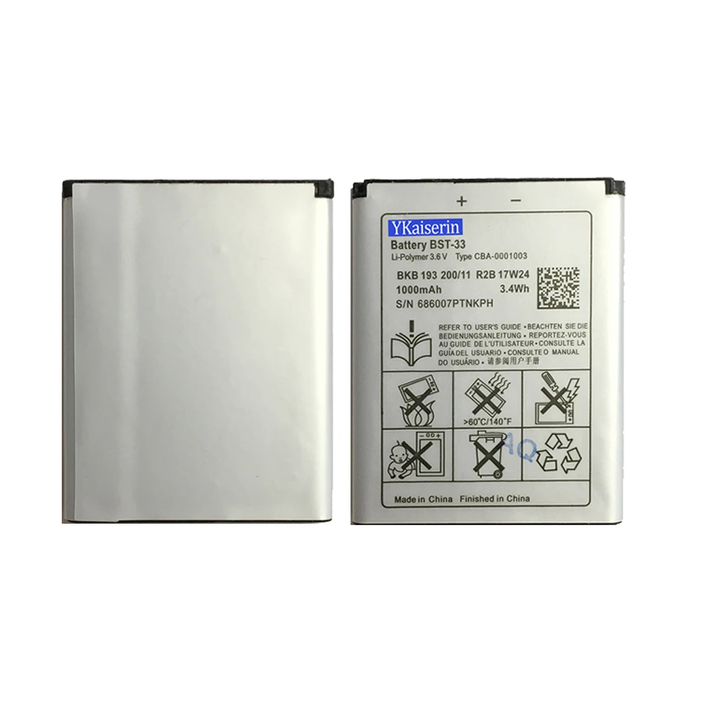 

Ykaiserin Battery BST-33 950mAh For Sony Ericsson K800i K810i C702 C903 F305 G900 K550i K630i K660i W100I T700 T715 BST 33