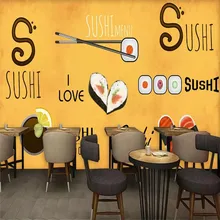 Custom wallpaper hand-painted Japanese restaurant sushi restaurant background decorative wall advanced waterproof material free shipping custom wallpaper mural retro japanese traditional culture restaurant sushi shop background wall painting deco