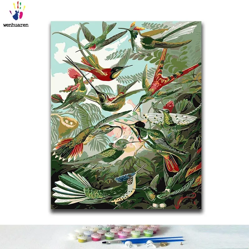 

DIY Coloring paint by numbers Various animals paintings by numbers with kits 40x50 framed