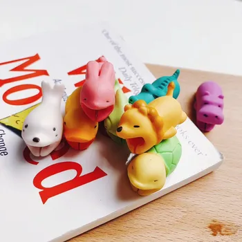 

Animal Bite USB Cable Protector Dog Cable Organizer Data Line Management Charging Safe Protection Cable Ties For iPhone iPad