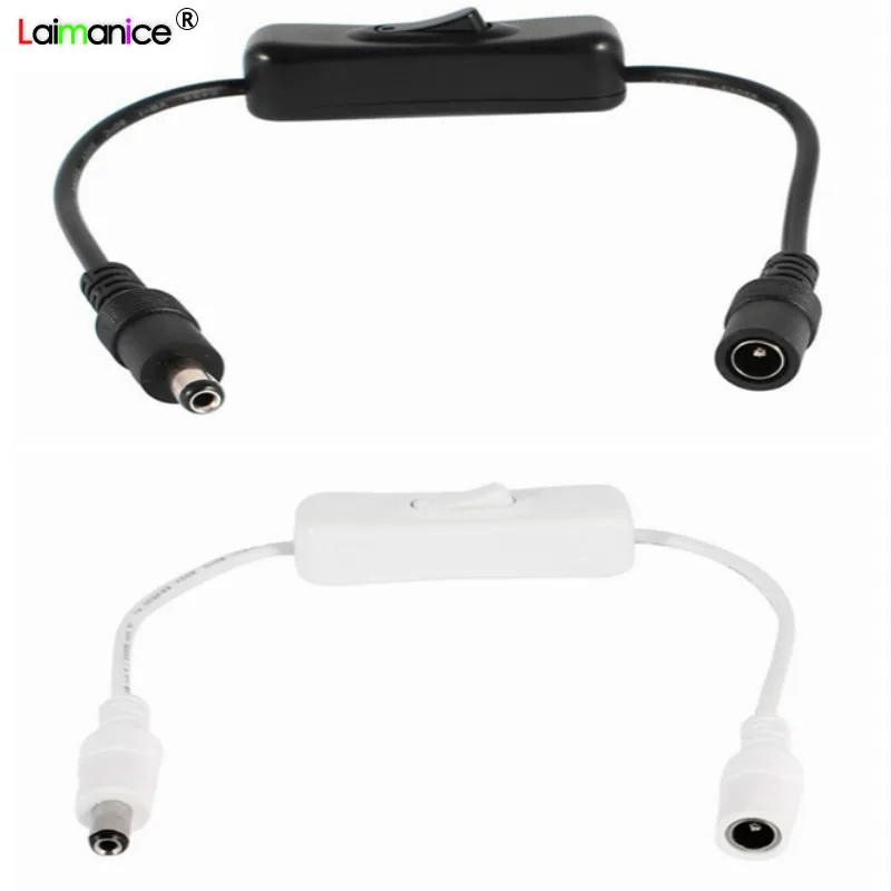 

20pcs 5.5*2.1mm 30CM DC Female Male Power Cable Connector Plug adaptor In Line On Off Switch Jack Wire For CCTV LED Strip Light