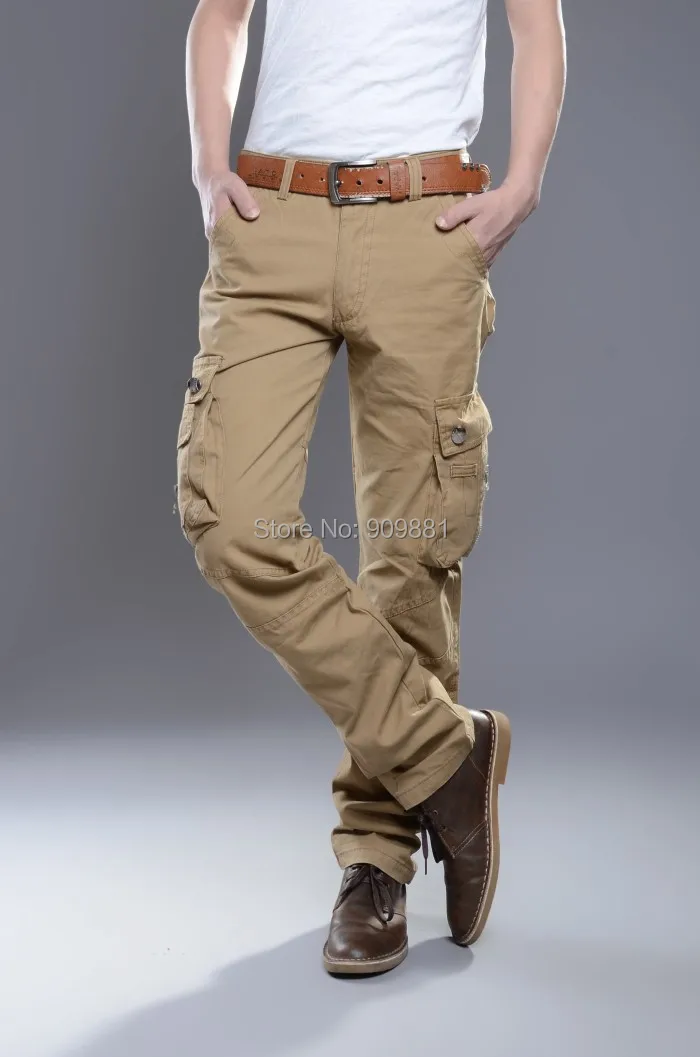 Big Discount!!! Brand fashion Causal Khaki men's cargo