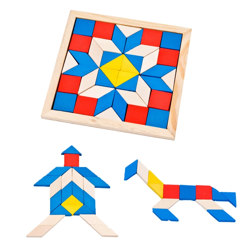 Funny Geometry Rhombus Tangram Logic Puzzles Wooden Toys