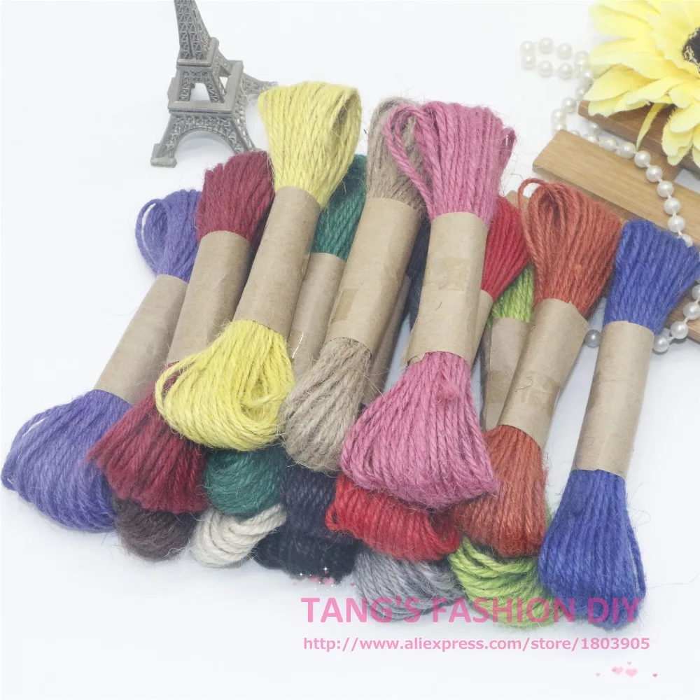 15 ROLLS! DIY colorful Jute cord/rope/string 15 colors 10M/ROLL can
