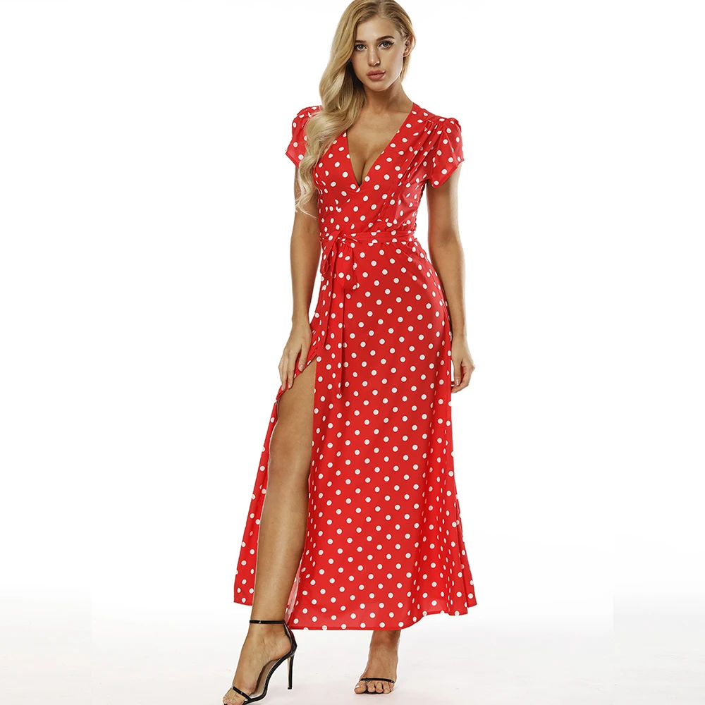 red polka dot robe