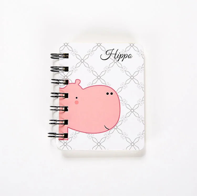 hippo Kawaii Канцтовары роллер портативная катушка блокнот с мини креативным карманом блокнот Маленькая книга офисные школьные принадлежности - Цвет: hippo