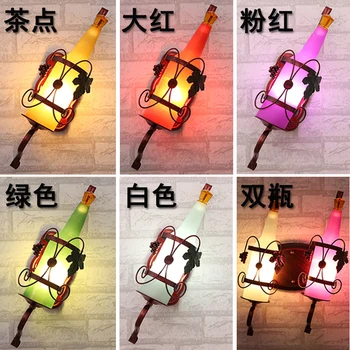 

European personality creative led bedroom bedside hotel room bar wine bottle wall lamp