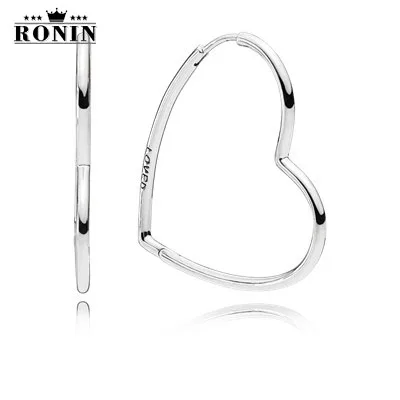 

RONIN 2019 New Style Original copy 1:1 High Quality Fashion Large Asymmetrical Heart Silver Earrings Free Mail