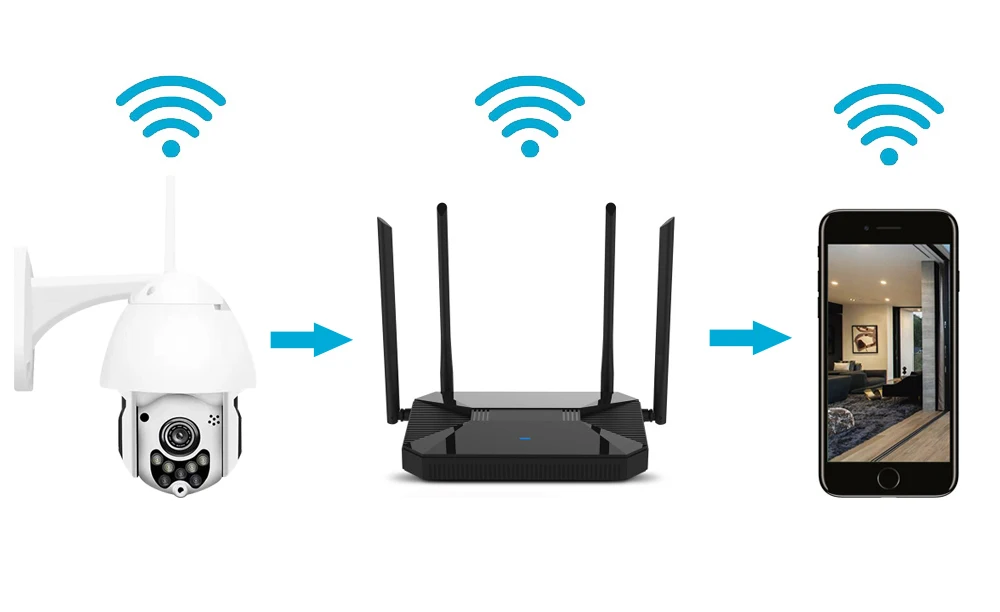 Ip-камера PTZ наружная HD 1080P Pan Tilt Zoom камера видеонаблюдения WiFi камера видеонаблюдения P2P IP66 h.265 аудио ptz Поворотная ip-камера внешняя