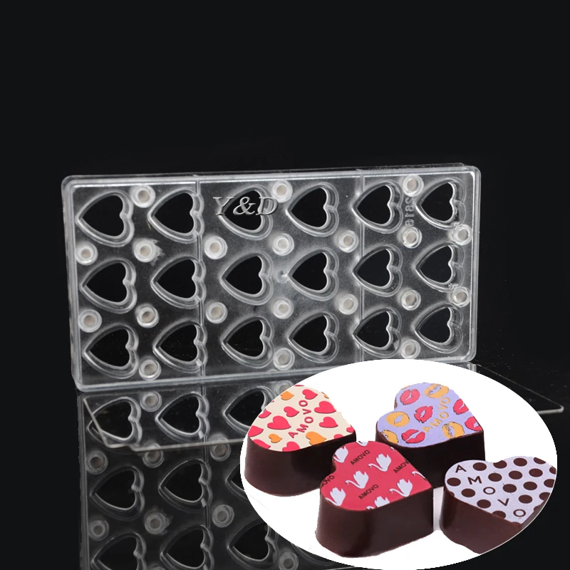 

Heart Shape With Mirror Clear Magnetic Polycarbonate PC Chocolate Sheet Hard Plastic Magnet Transfer Handmade DIY Mould Moulds