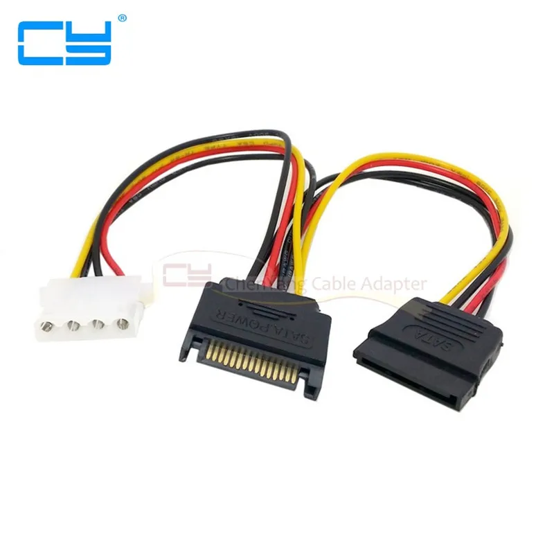 

5 шт. SATA 15pin мощность к SATA 15pin и IDE 4pin кабель сплиттер питания для материнской платы и жесткого диска