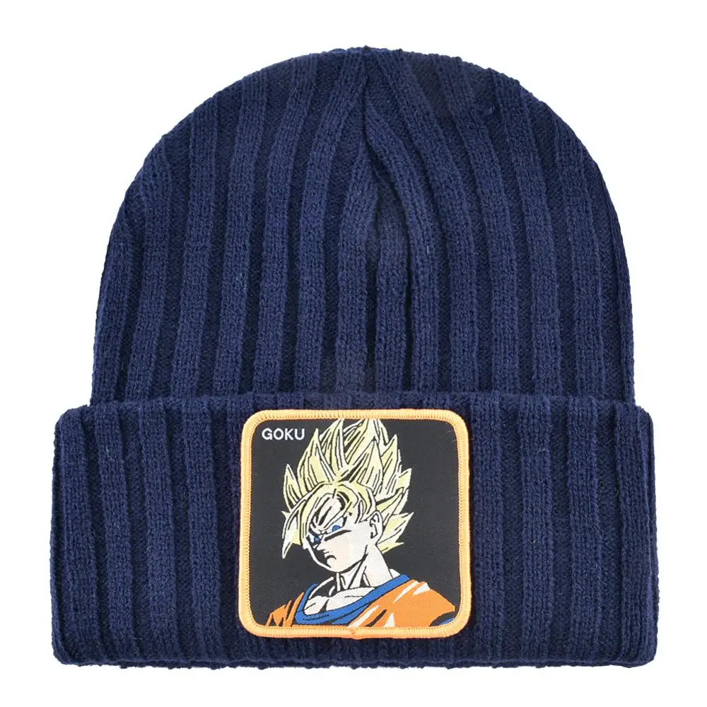 Модные dragon ball вязанные шапочки Skullies вязаные зимние шапки для мужчин крутые Гоку