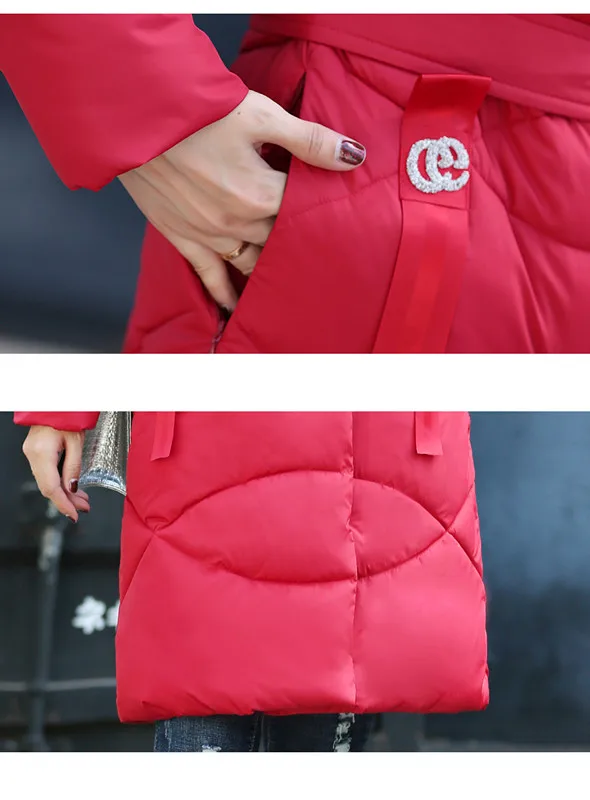  Medium Long Cotton Clothing Winter Jacket Women Slim Fit Female Jacket Redk Jacket Women parka Winter Woman Coats 2018 M -2XL (28)