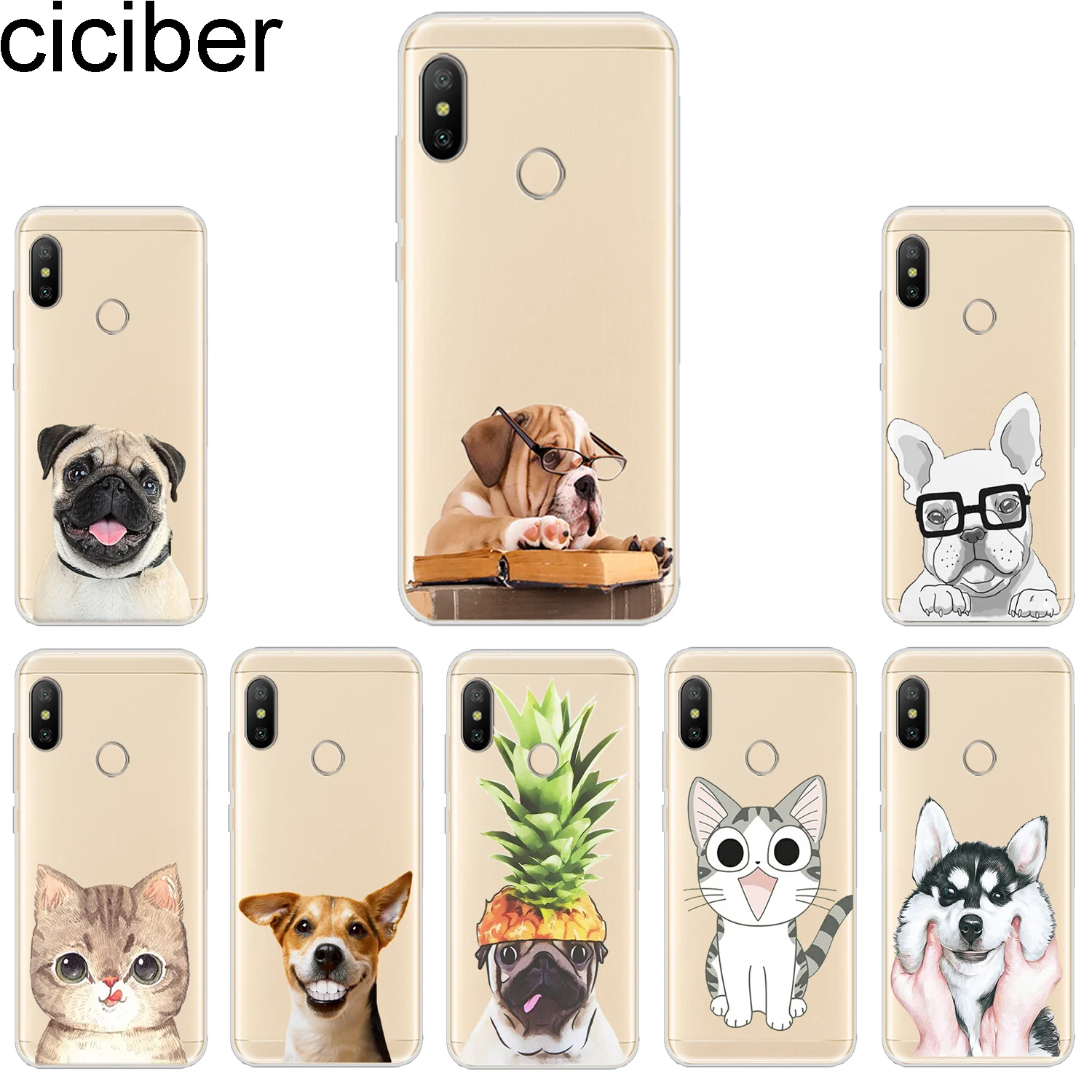 

ciciber Phone Case for Xiaomi Redmi Note 7 6 5 5A 4 4X 3 Pro Soft TPU Back Cover for Redmi S2 5Plus 6A 4A 3S Y1 Lite Dog Cat