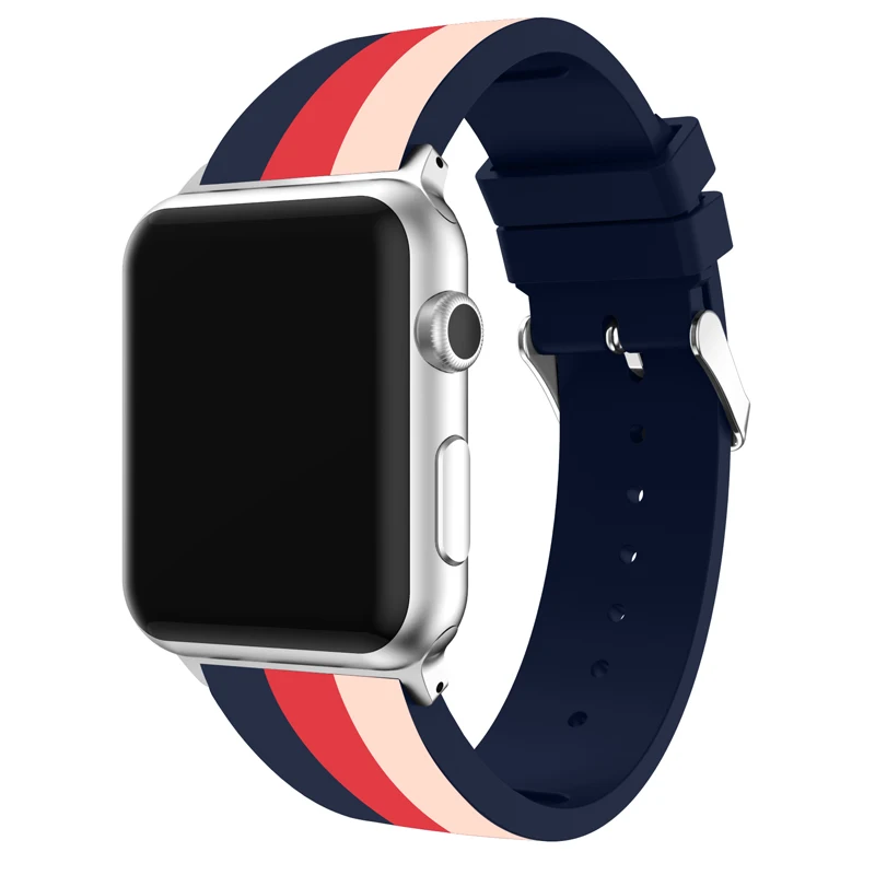 Мягкий силиконовый спортивный ремешок для Apple Watch band 44 мм apple watch 4 40 браслет iWatch 3 2 1