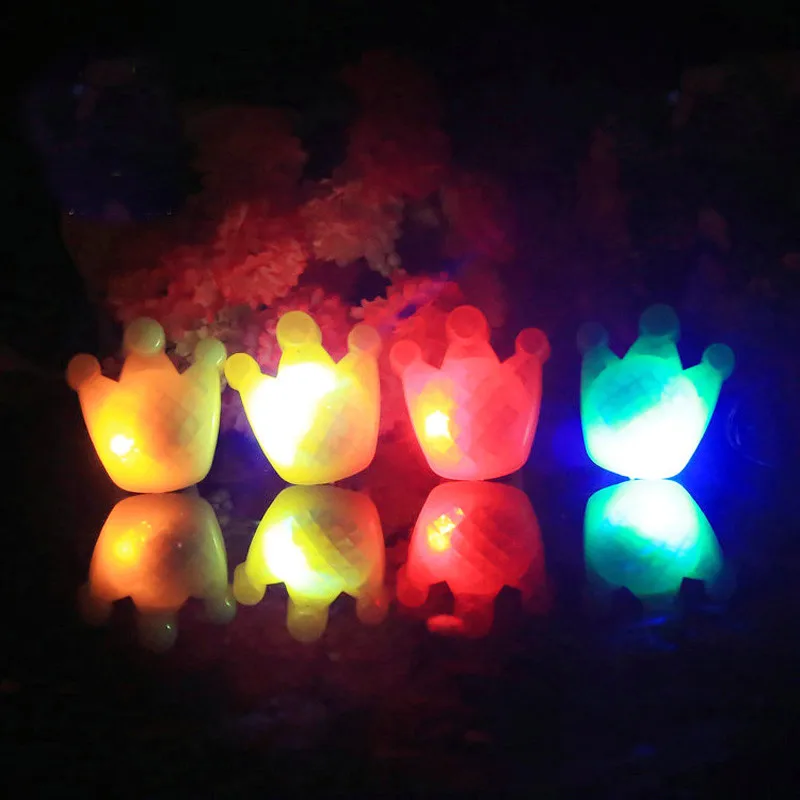 108pcs/lot Light Up Plastic LED Crown Rings Flashing Birthday Party