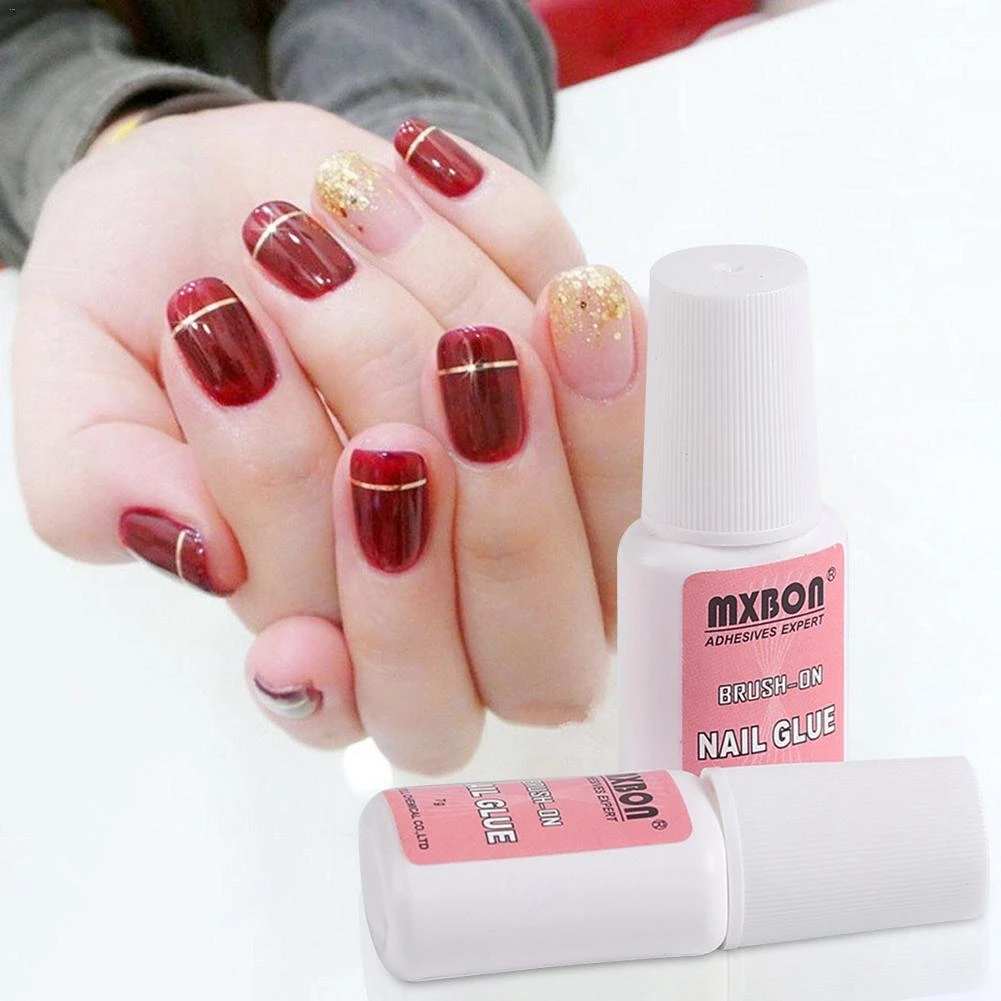 7 グラム速乾性ネイルグルー偽ネイルグリッターアクリル装飾ブラシ高品質爪ケア製品装飾接着剤 Nail Glue Aliexpress