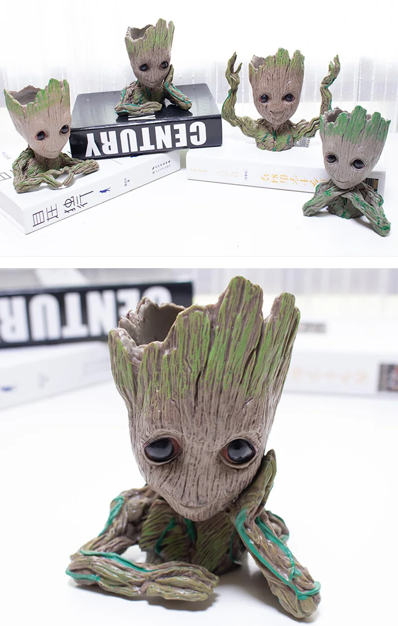 Baby Groot Flowerpot Action Figures Home Decoration Cute Model The Galaxy Groot Doll Toy Flower Pot Drops Cute