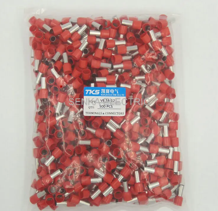 

100pcs/bag copper ferrule crimp terminal Cord End Insulated Terminals E16-12