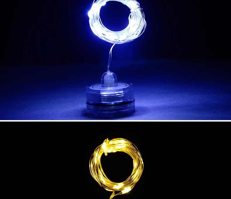 Foxanon LED string Atmosphere Night Light Waterproof  2M Candle table lighting RGB DIY Decoration Wedding Christmas Silver wire08