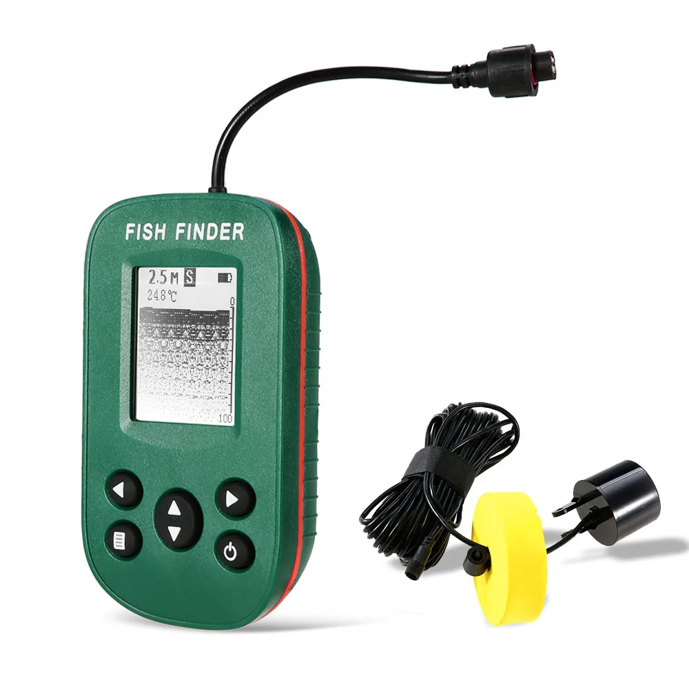 Portable Fish Finder Fishfinder Tackle Pesca with Wired Sonar Sensor Transducer and LCD Display