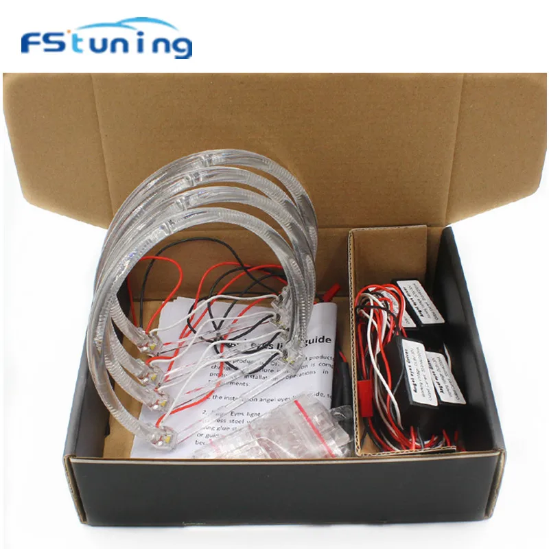 

CCFL Angel Eyes Headlight Kit For BMW 3Series E46 Coupe/Sedan 5W White Yellow 131mm led halo rings angel eyes for BMW