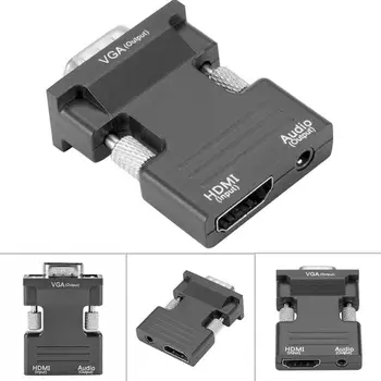

HDMI Female To VGA Male Adapter Converter With Audio Cable Support 1080P Output