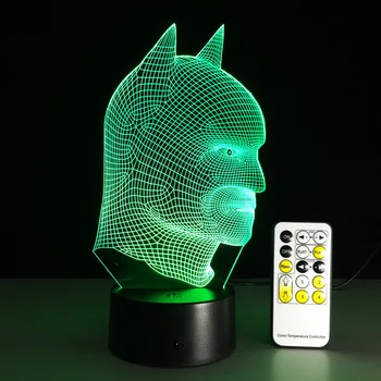 

Remote toutch switch Batman 3D Night Light RGB Changeable Mood Lamp LED Light Powerbank 3d Lamp