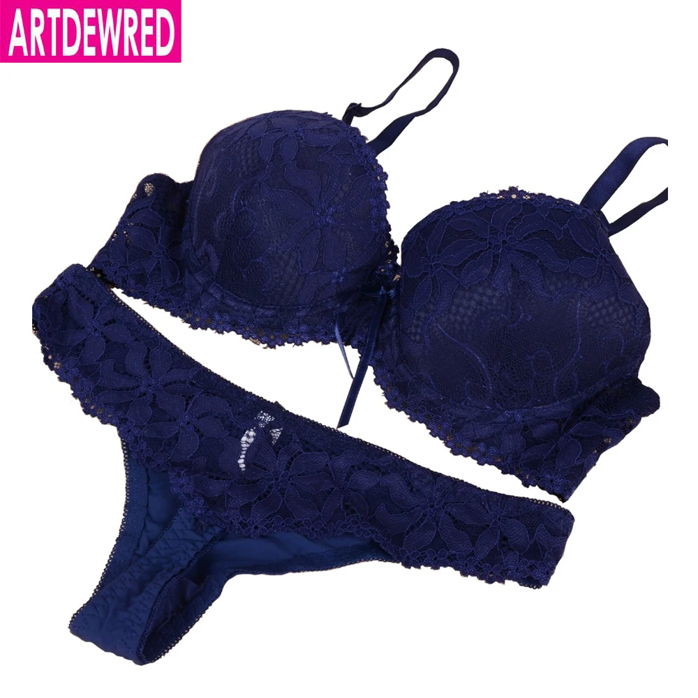 

Intimates Set VS New Women Sexy Bra Sets Embroidered Lace Thong Bra And Panty Set Bow B C 34 36 38 Sexy Lingerie Sets