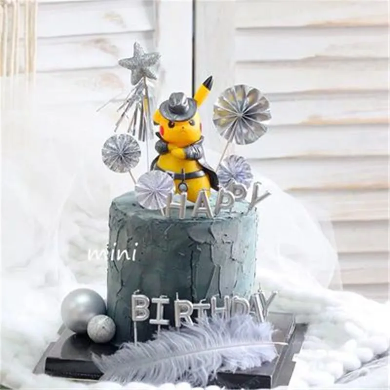 

12CM Decoration Big Detective Pikachu Hand Office Aberdeen Play Decoration hot movie Cartoon Anime for kids birthday gift